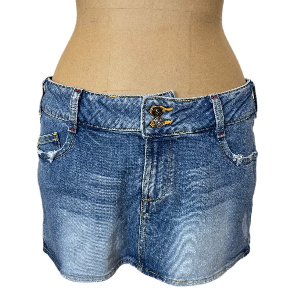 Vintage Y2K Fiorucci Denim Jean Mini Skirt Juniors Size 9